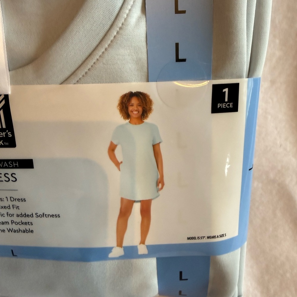 Member's Mark Light Blue Sandwash Dress Large NWT - Picture 4 of 4